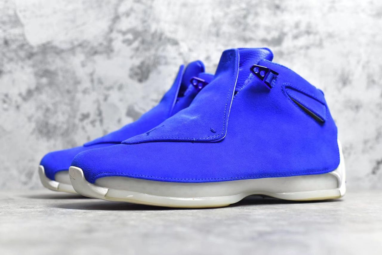 Air Jordan 18 Blue Suede Shoes